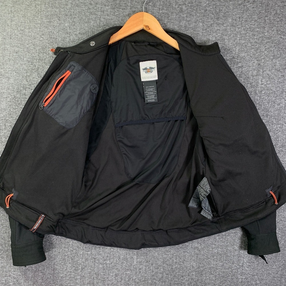 Harley Davidson Jacket Women Medium Black Motorcycle Biker Pockets Vented - Picture 2 of 13